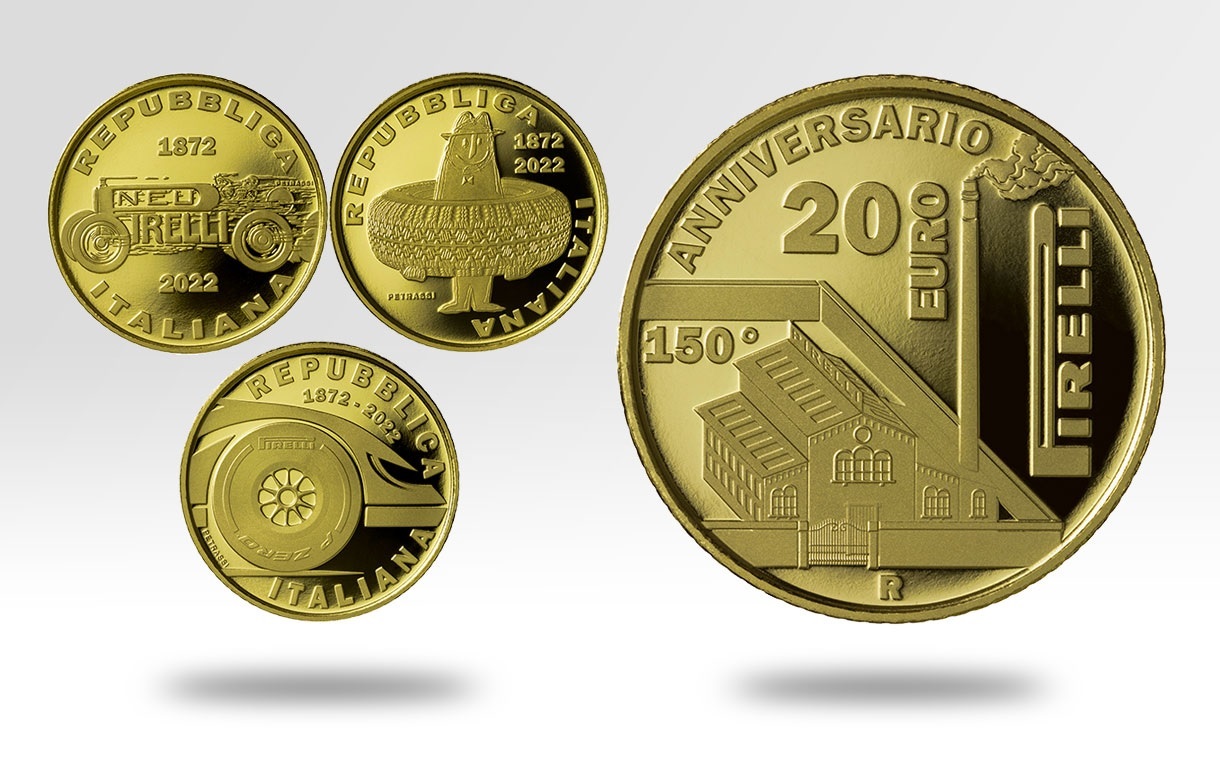 (EUR10.Proof.set.2022.48-2MS10-22P010) Triptych 20 euro Italy 2022 Proof gold - Pirelli (zoom)