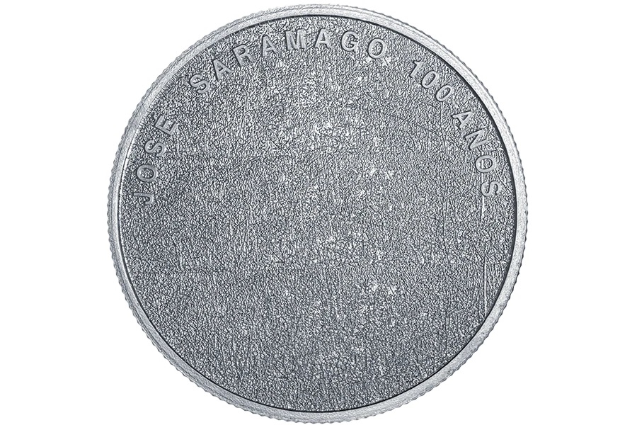 (EUR15.7.5.E.2022.12500650) 7 euro and a half Portugal 2022 silver - José Saramago 100 Years Reverse (zoom)