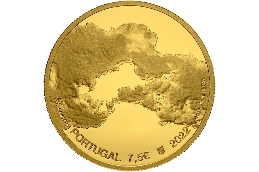 (EUR15.Proof.2022.1025235) 7 euro and a half Portugal 2022 Proof gold - José Saramago Obverse (zoom)