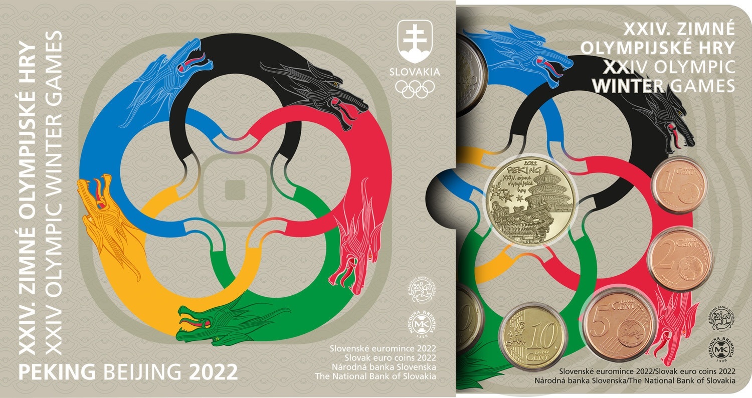 (EUR17.BU.set.2022.501476) BU coin set Slovakia 2022 - Beijing Olympic Winter Games (zoom)