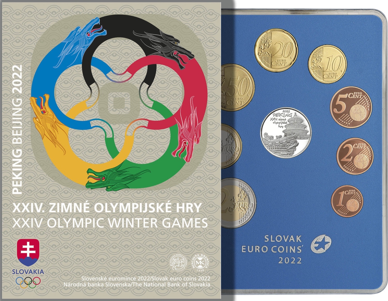 (EUR17.Proof.set.2022.501477) Proof coin set Slovakia 2022 - Beijing Olympic Winter Games (zoom)