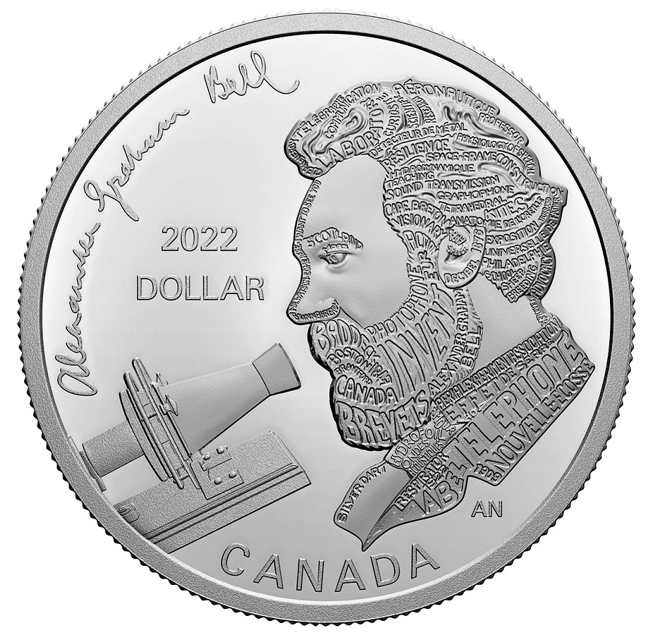 (W037.1.D.2022.203370) 1 Dollar Alexander Graham Bell 2022 - Proof silver Reverse (zoom)