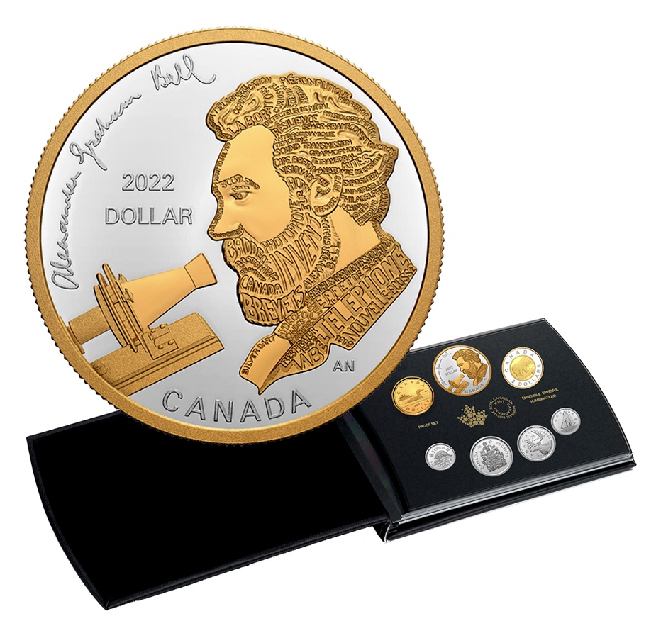 (W037.Proof.set.2022.203371) Proof coin set Canada 2022 - Alexander Graham Bell (inside) (zoom)