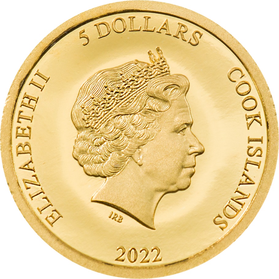 (W099.5.D.2022.29903) 5 Dollars Titanic 2022 - Proof gold Obverse (zoom)