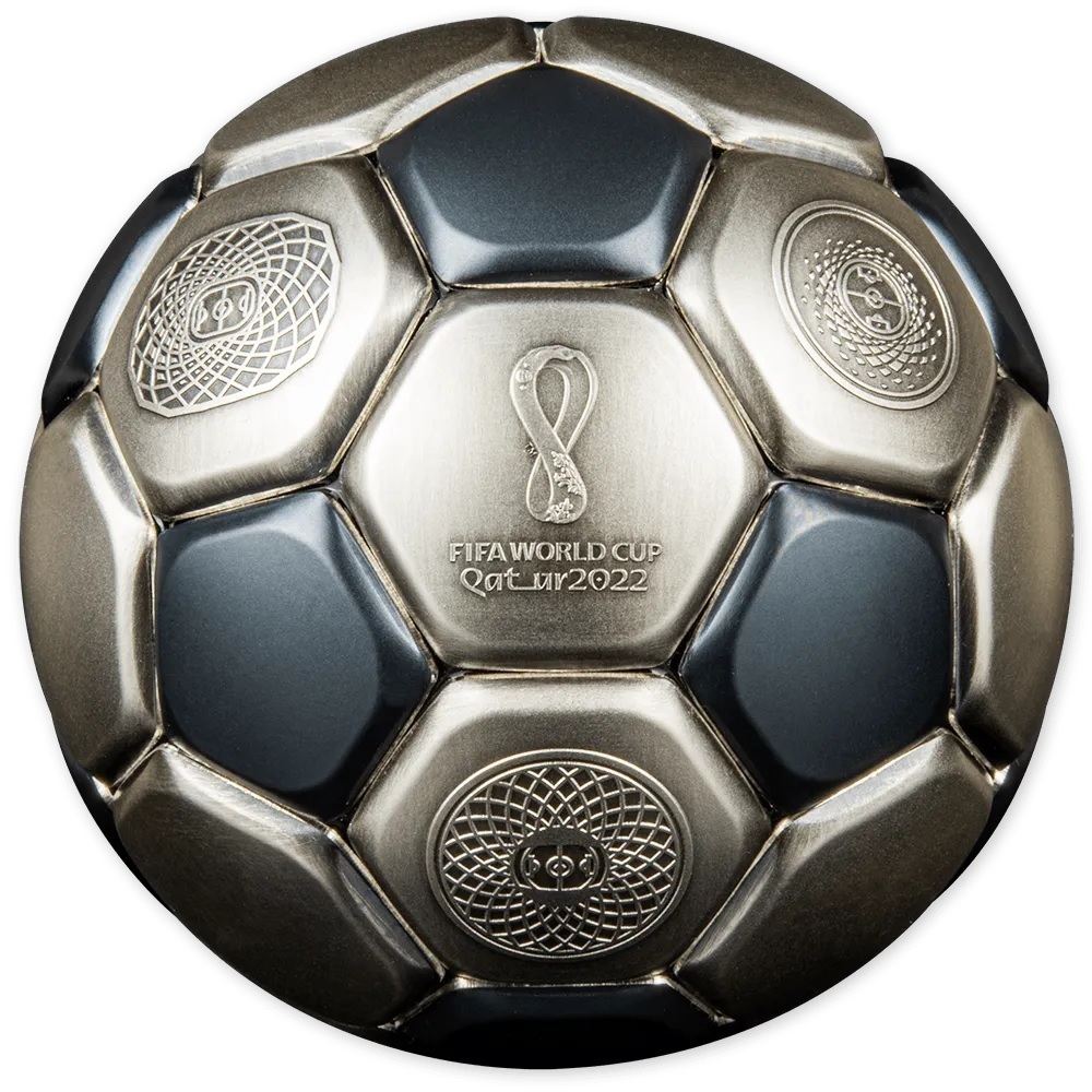 (W106.10.D.2022.3.oz.Ag.1) 10 Dollars Salomon Islands 2022 3 oz Antique silver - FIFA World Cup, Qatar (logo) (zoom)