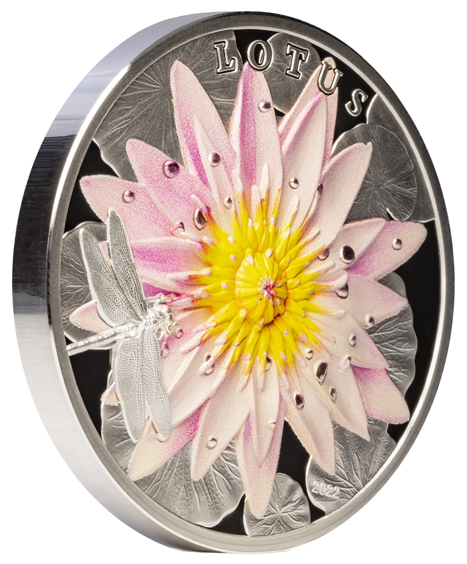 (W168.1.10.D.2022.1) Palau 10 Dollars The lotus 2022 - Proof silver Reverse (blog illustration) (zoom)