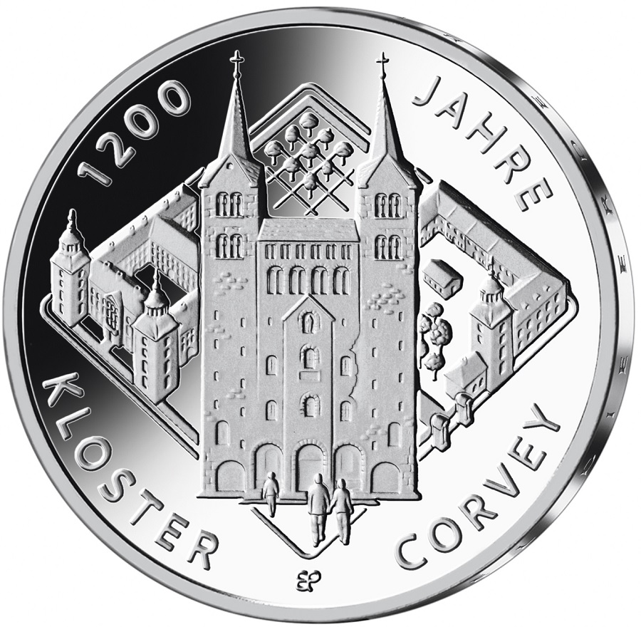 (EUR03.Proof.2022.910109sf5) 20 euro Germany 2022 F Proof silver - Abbey of Corvey Reverse (zoom)