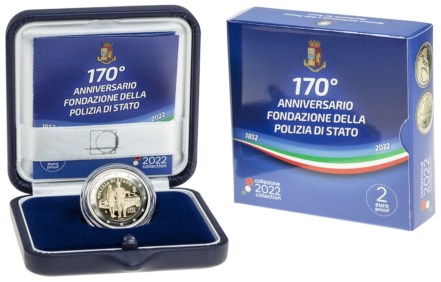 (EUR10.Proof.2022.48-2MS10-22P002) 2 euro Italy 2022 Proof - State Police (packaging) (zoom)