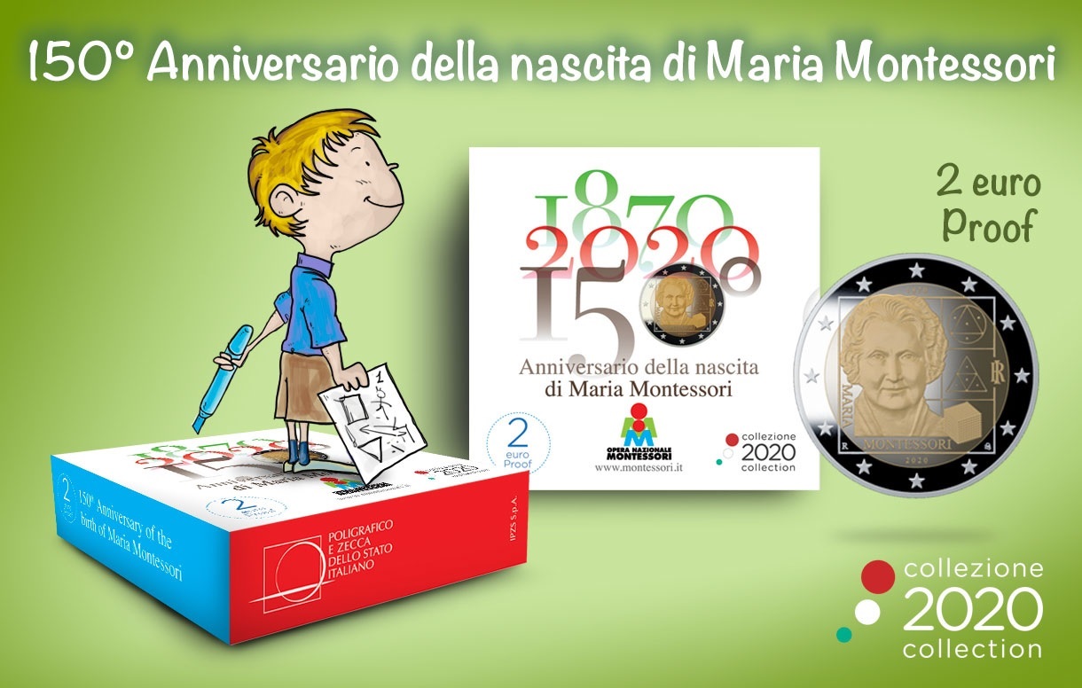 Italy 150th anniversary of the birth of Maria Montessori 2020 (shop illustration) (zoom)