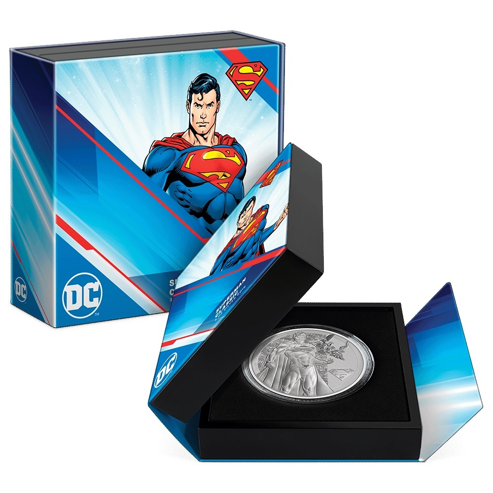 (W160.10.D.2022.30-01233) 10 $ Niue 2022 3 ounces Proof silver - Superman (packaging) (zoom)