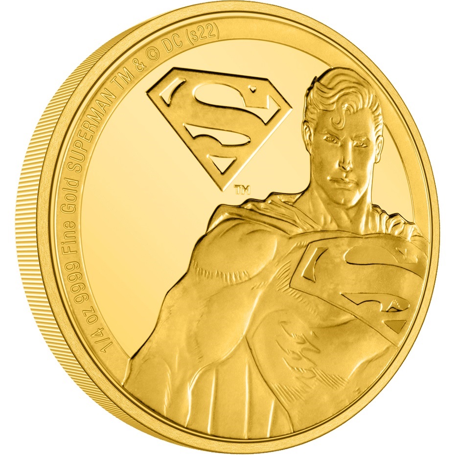 (W160.25.D.2022.30-01234) 25 Dollars Niue 2022 quarter ounce Proof gold - Superman Reverse (zoom)