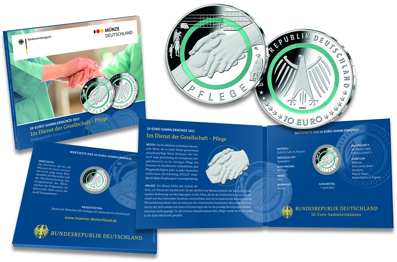 (EUR03.Proof.2022.90n322s5) 10 € Germany 2022 (random Mint) Proof - Care (packaging) (zoom)