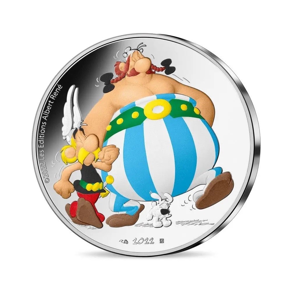 (EUR07.Proof.2022.10041361390000) 10 euro France 2022 Proof silver - Asterix, Obelix and Dogmatix Obverse (zoom)