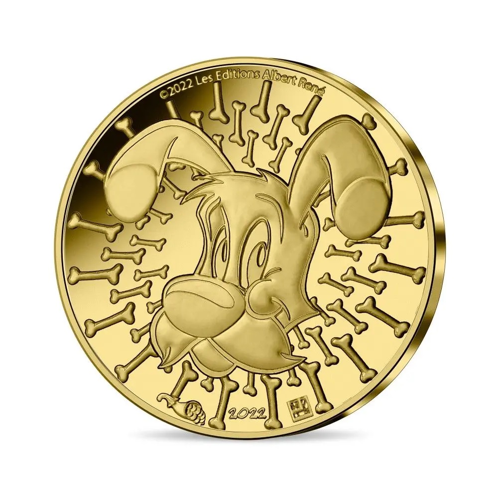 (EUR07.Proof.2022.10041361420000) 5 euro France 2022 Proof gold - Asterix (Dogmatix) Obverse (zoom)
