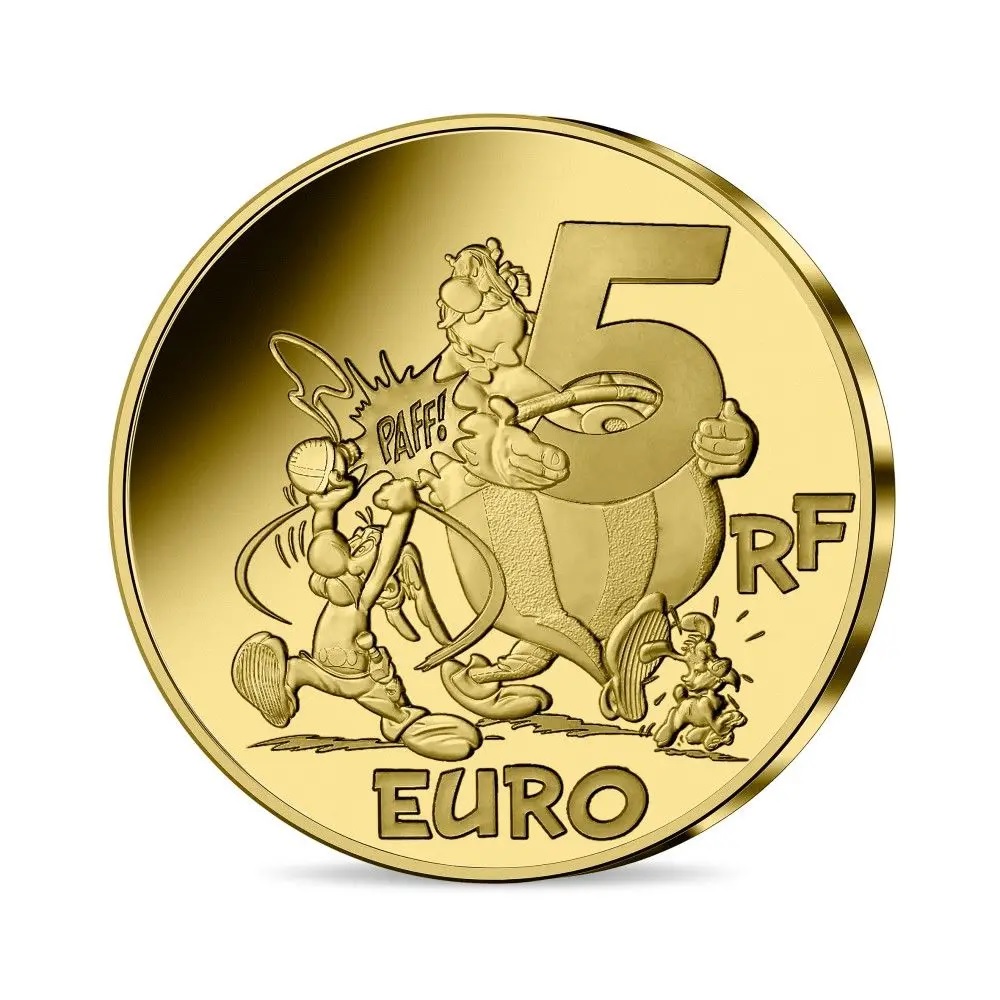 (EUR07.Proof.2022.10041361420000) 5 euro France 2022 Proof gold - Asterix (Dogmatix) Reverse (zoom)