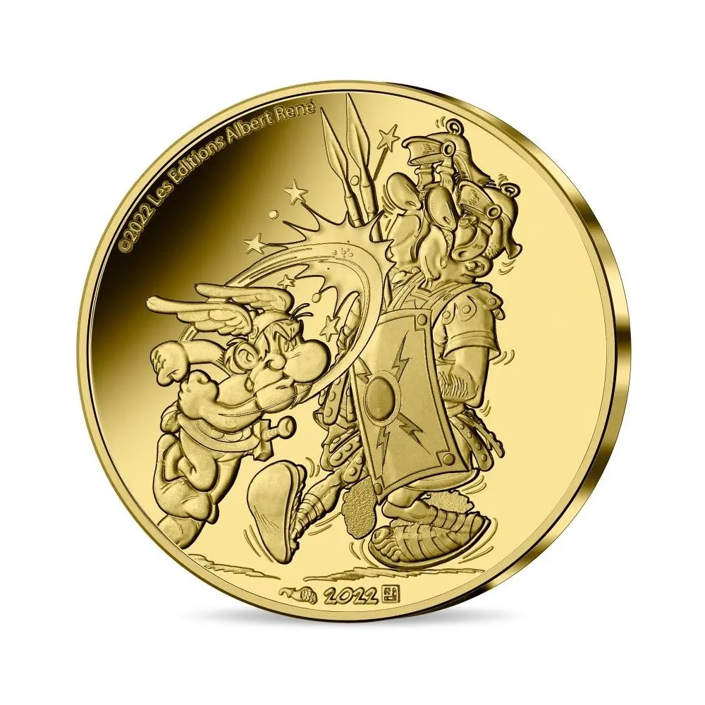 (EUR07.Proof.2022.10041361430000) 50 euro France 2022 Proof gold - Asterix Obverse (zoom)