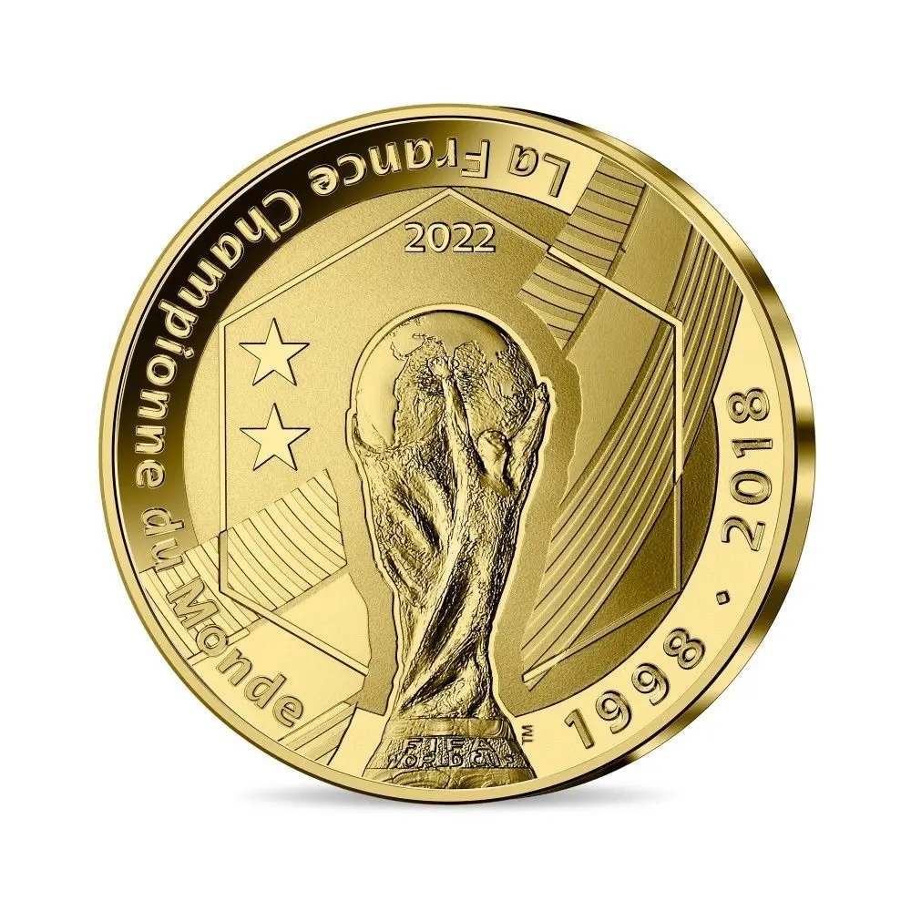 (EUR07.Proof.2022.10041364990000) 50 euro France 2022 Proof gold - FIFA World Cup Qatar Reverse (zoom)
