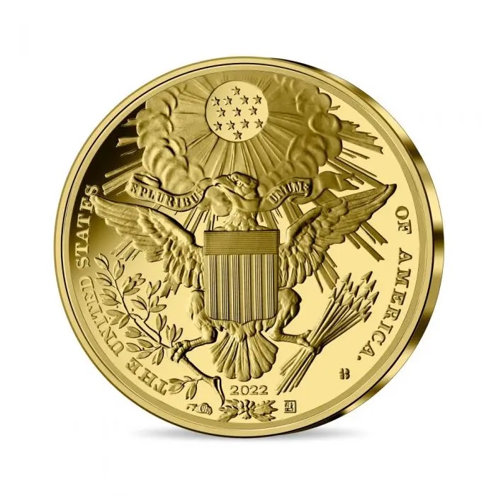 (EUR07.Proof.2022.10041365580000) 50 euro France 2022 Proof gold - Great Seal of the USA Reverse (zoom)