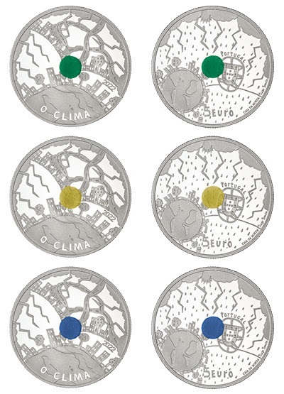 (EUR15.Proof.2022.1022813) 5 € Portugal 2022 Proof Ag - Climate (green) (blog illustration) (zoom)