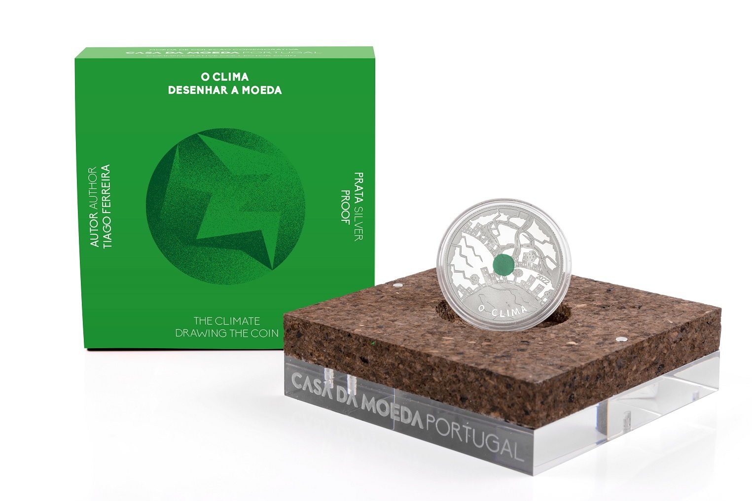 (EUR15.Proof.2022.1022813) 5 € Portugal 2022 Proof Ag - Climate (green) (packaging) (zoom)