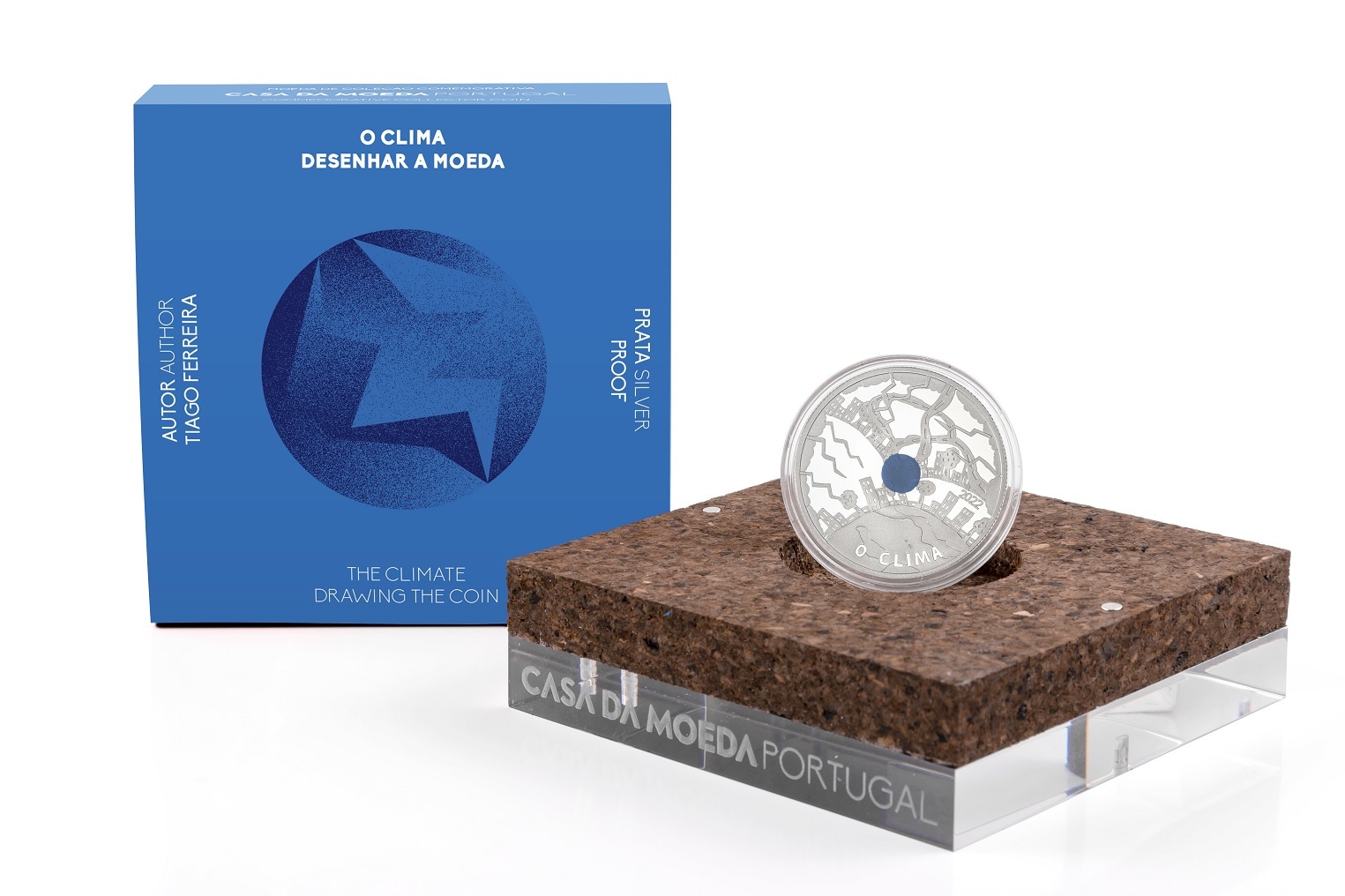 (EUR15.Proof.2022.1025472) 5 € Portugal 2022 Proof Ag - Climate (blue) (packaging) (zoom)