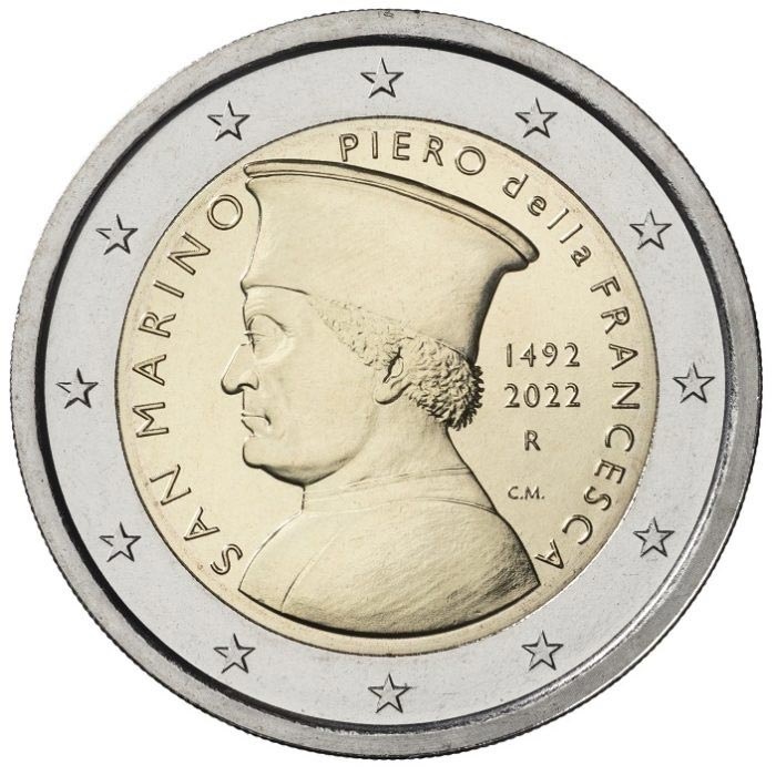 (EUR18.BU.2022.344) 2 euro San Marino 2022 BU - Piero della Francesca (zoom)