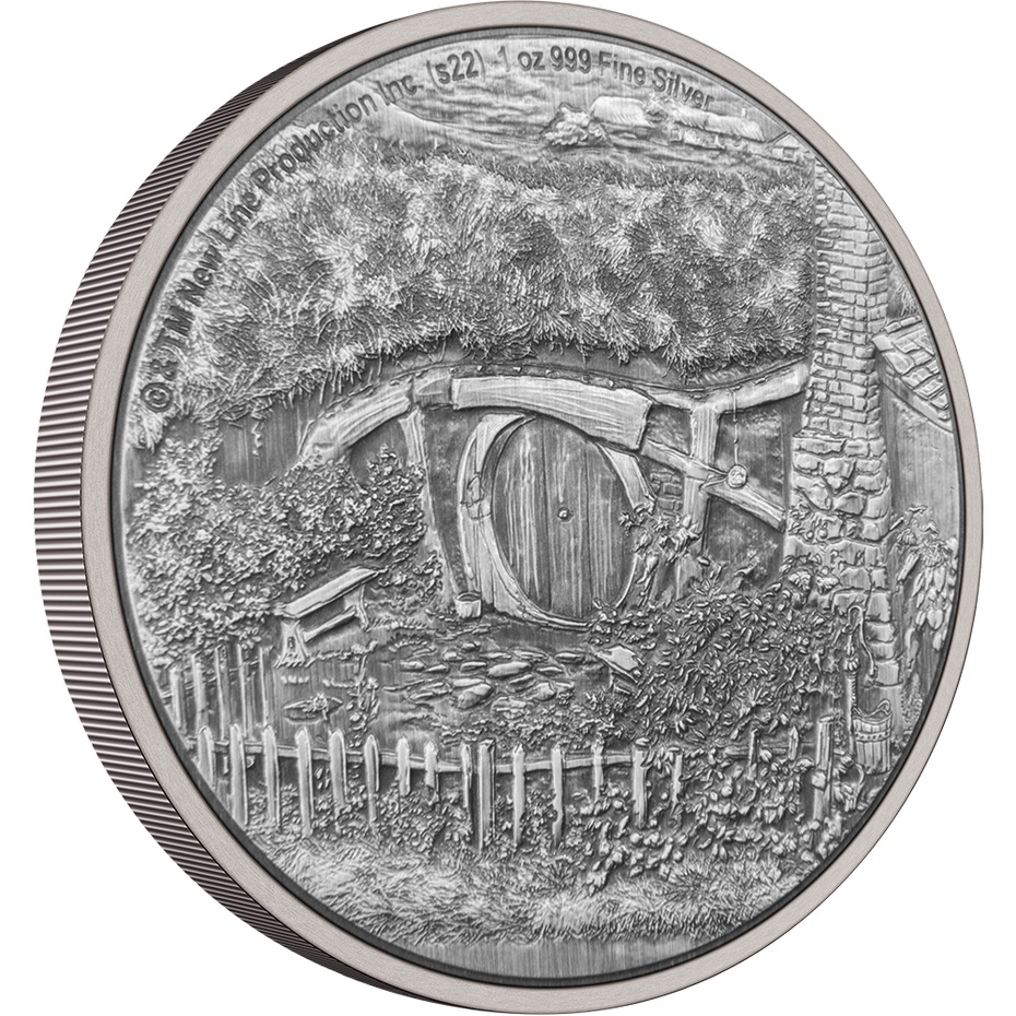 (W160.2.D.2022.30-01212) 2 Dollars Niue 2022 1 oz Antique Ag - The Shire (edge) (zoom)
