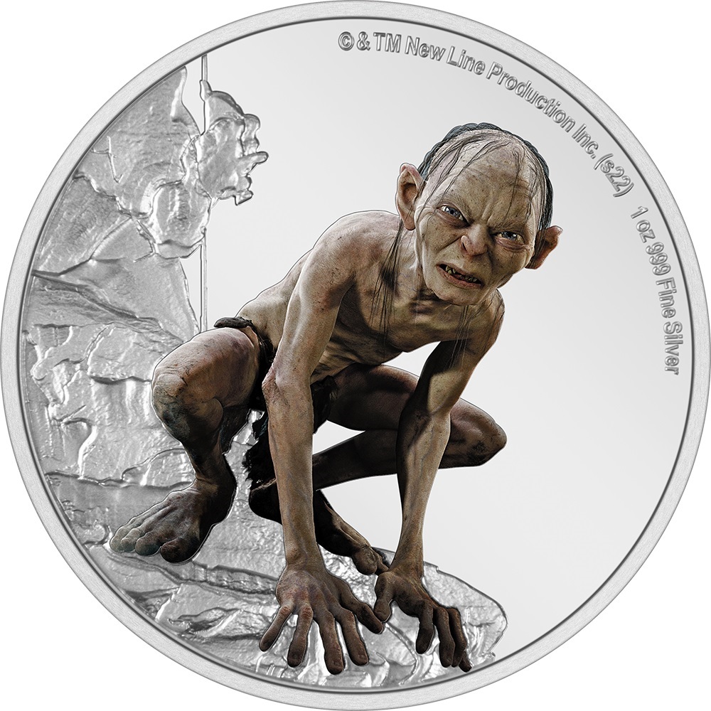 (W160.2.D.2022.30-01241) 2 Dollars Niue 2022 1 oz Proof silver - Gollum Reverse (zoom)