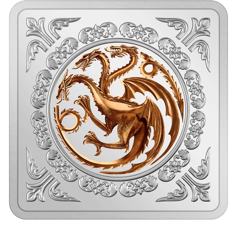 (BM.W160.2022.30-01237) Proof silver medallion 1 oz - Game of Thrones (Targaryen Sigil) Obverse (zoom)