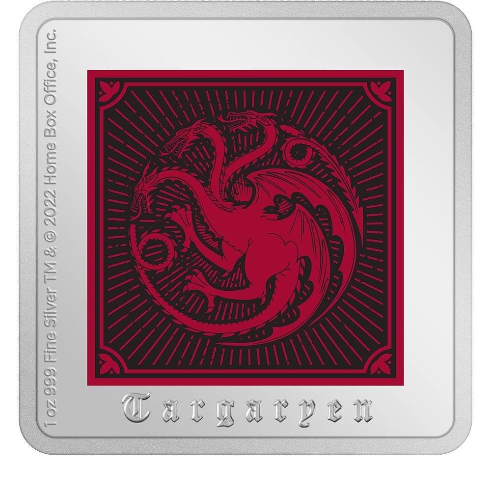 (BM.W160.2022.30-01237) Proof silver medallion 1 oz - Game of Thrones (Targaryen Sigil) Reverse (zoom)