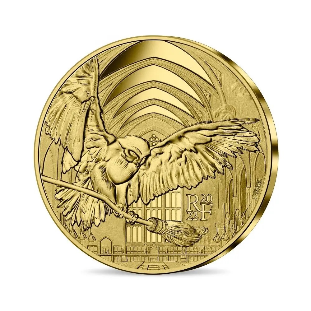 (EUR07.Proof.2022.10041365320000) 50 € France 2022 Proof gold – Harry Potter (Hedwig) Obverse (zoom)