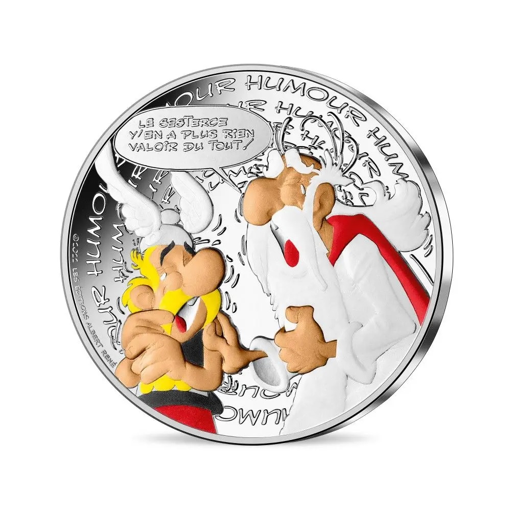 (EUR07.Unc.2022.10041364170005) 10 euro France 2022 silver - Asterix (Humour) Obverse (zoom)
