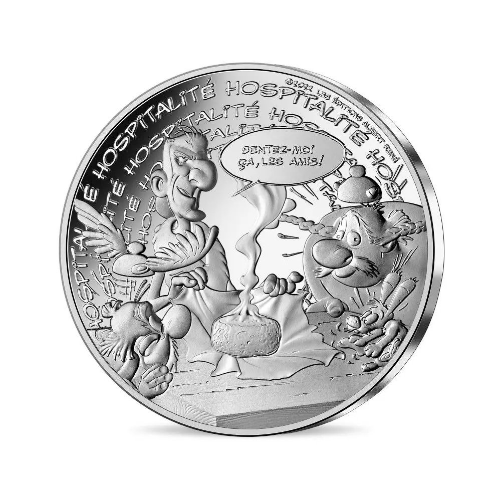 (EUR07.Unc.2022.10041364390005) 10 euro France 2022 silver - Asterix (Hospitality) Obverse (zoom)