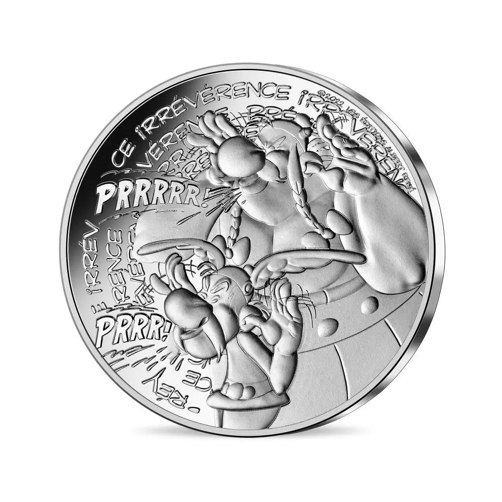 (EUR07.Unc.2022.10041364410005) 10 euro France 2022 silver - Asterix (Irreverence) Obverse (zoom)