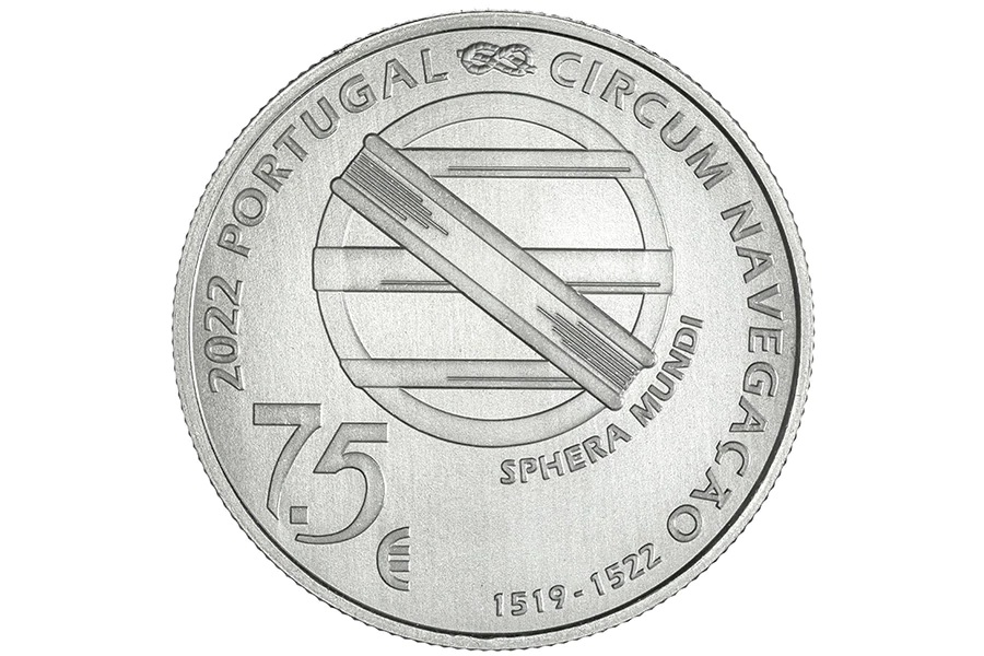 (EUR15.7.50.E.2022.12500568) 7 euro and a half Portugal 2022 silver - Magellan Obverse (zoom)
