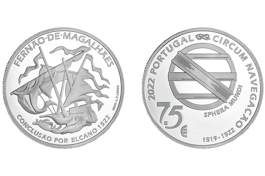 (EUR15.Proof.2022.1023631) 7 euro and a half Portugal 2022 Proof Ag - Magellan (zoom)