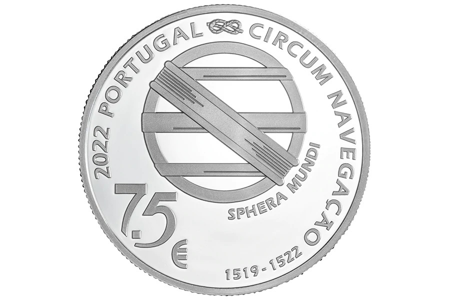 (EUR15.Proof.2022.1023631) 7 euro and a half Portugal 2022 Proof silver - Magellan Obverse (zoom)