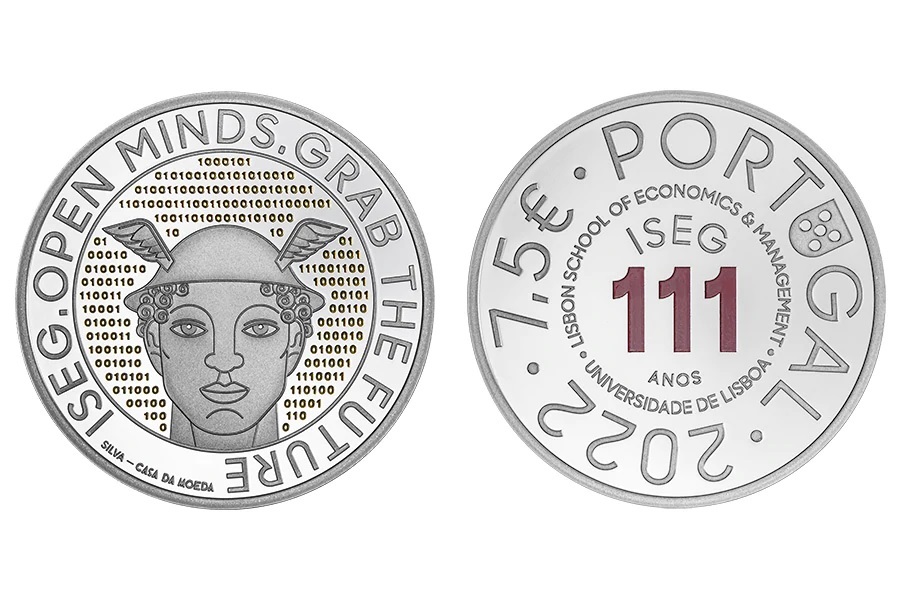 (EUR15.Proof.2022.1025468) 7 € and a half Portugal 2022 Proof Ag - ISEG (zoom)