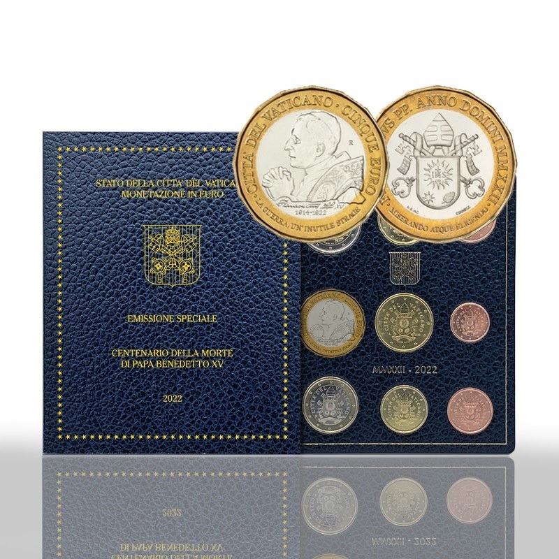 (EUR19.BU.set.2022.CN1612) BU coin set Vatican 2022 - Pope Benedict XV (zoom)