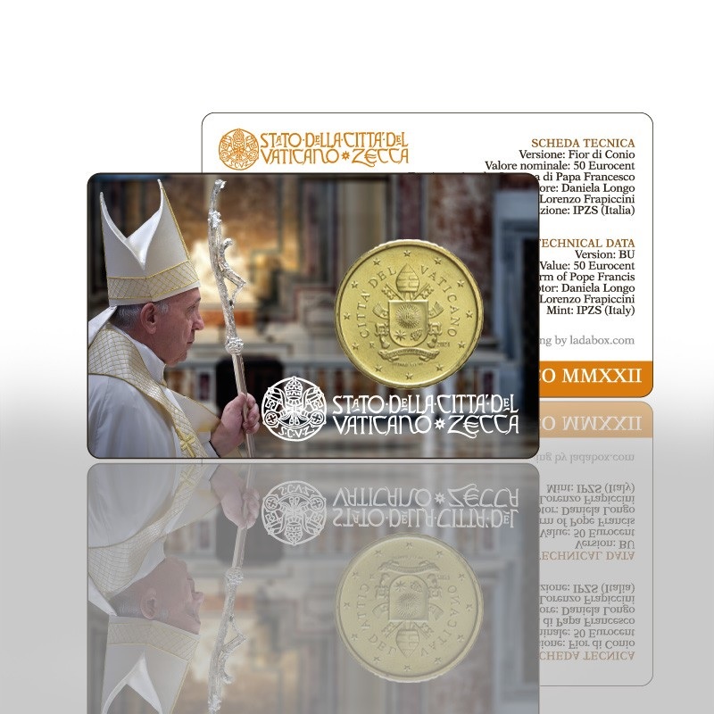 (EUR19.Card.2022.CN1618) Coincard 50 cent Vatican 2022 BU (zoom)