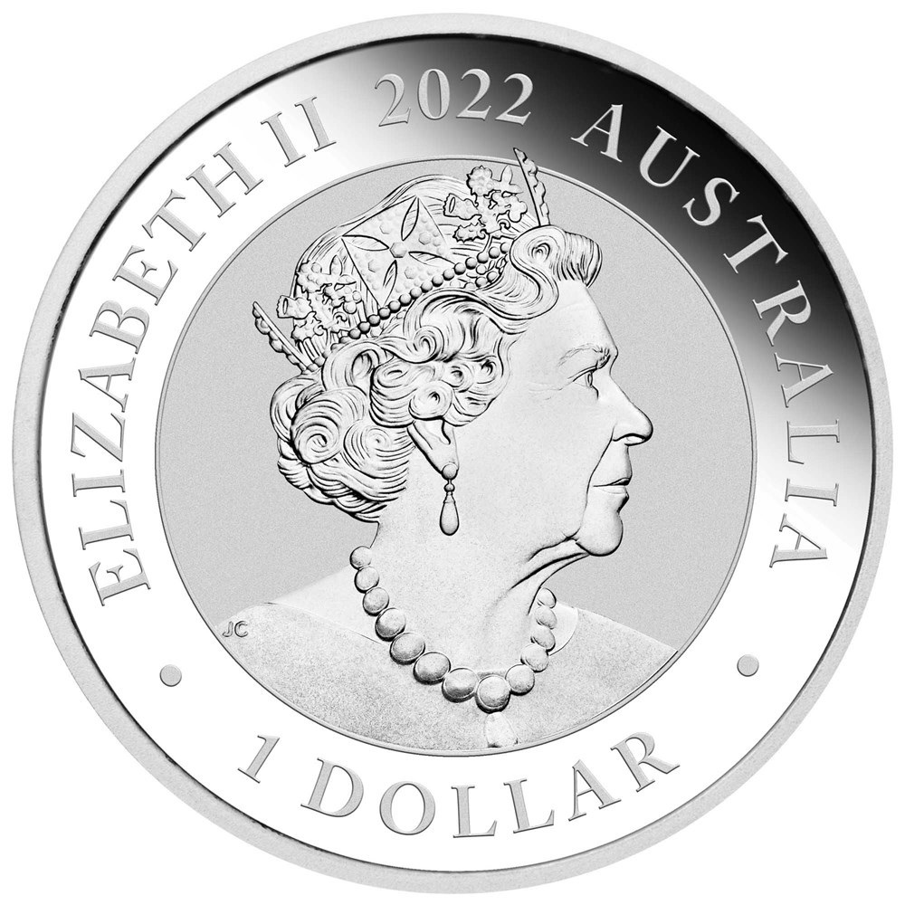 (W017.1.D.2022.22028DAAX) 1 Dollar Australia 2022 1 oz silver - Australian swan Obverse (zoom)