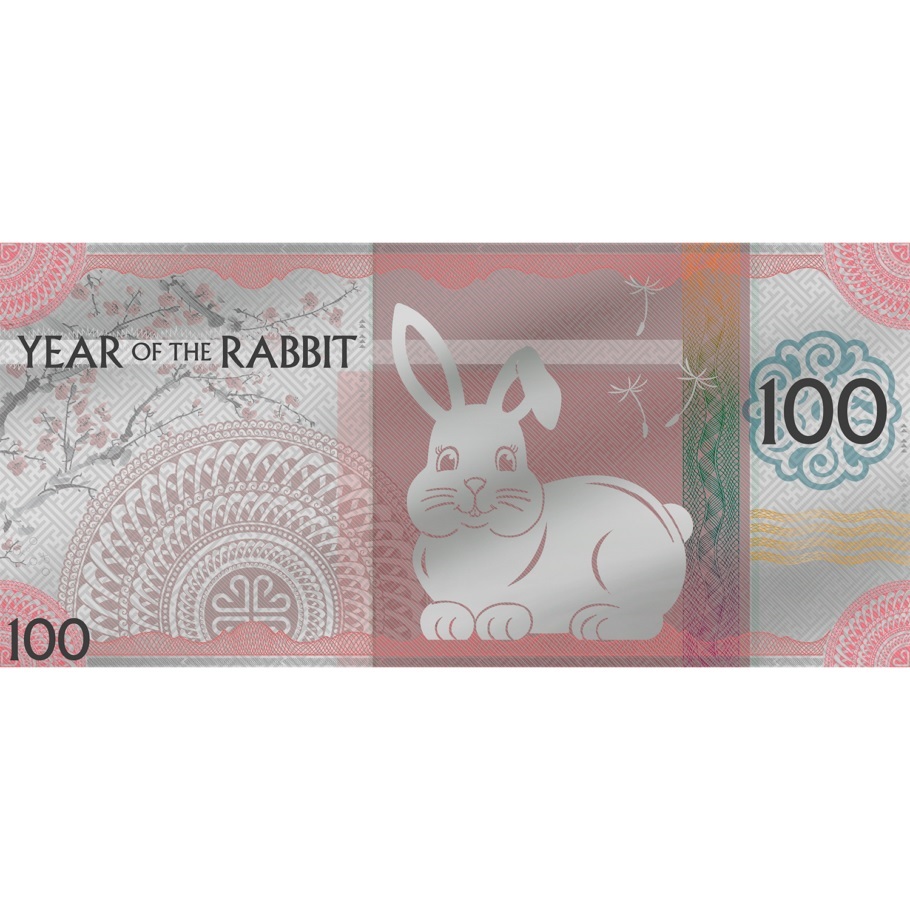 (W151.100.Tögrög.2023.30004) 100 Tögrög Mongolia 2023 5 grams Proof Ag - Year Rabbit Reverse (zoom)