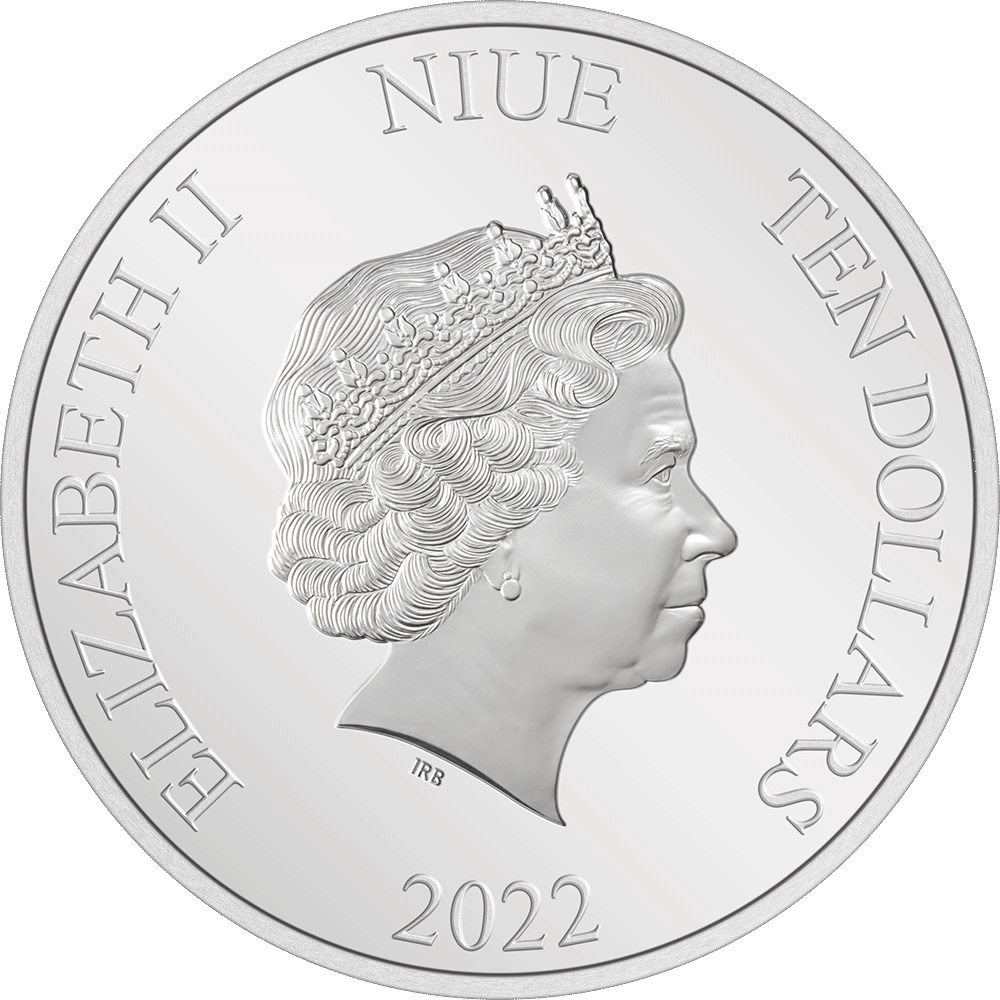 (W160.10.D.2022.30-01252) 10 Dollars Niue 2022 3 oz Proof silver - The Flash Obverse (zoom)