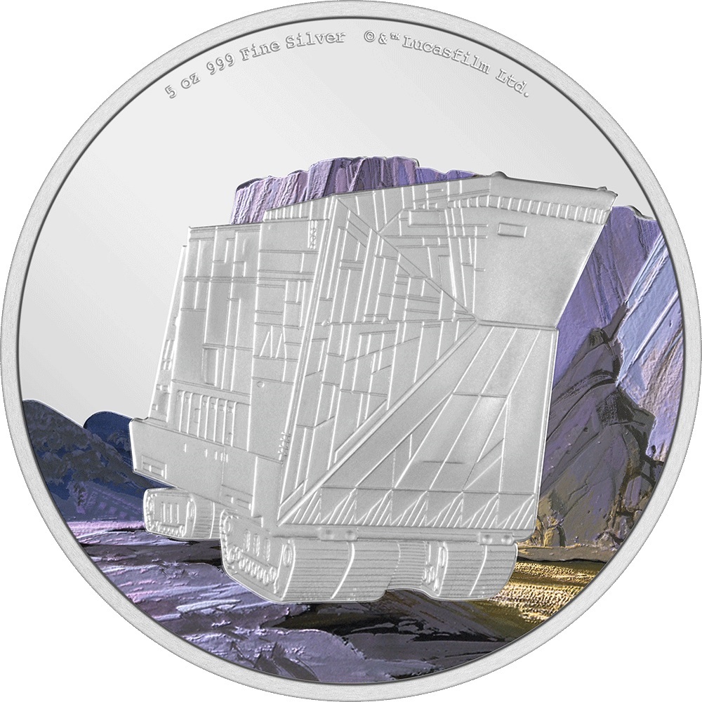 (W160.10.D.2022.30-01260) 10 Dollars Niue 2022 5 oz Proof silver - Sandcrawler Reverse (zoom)