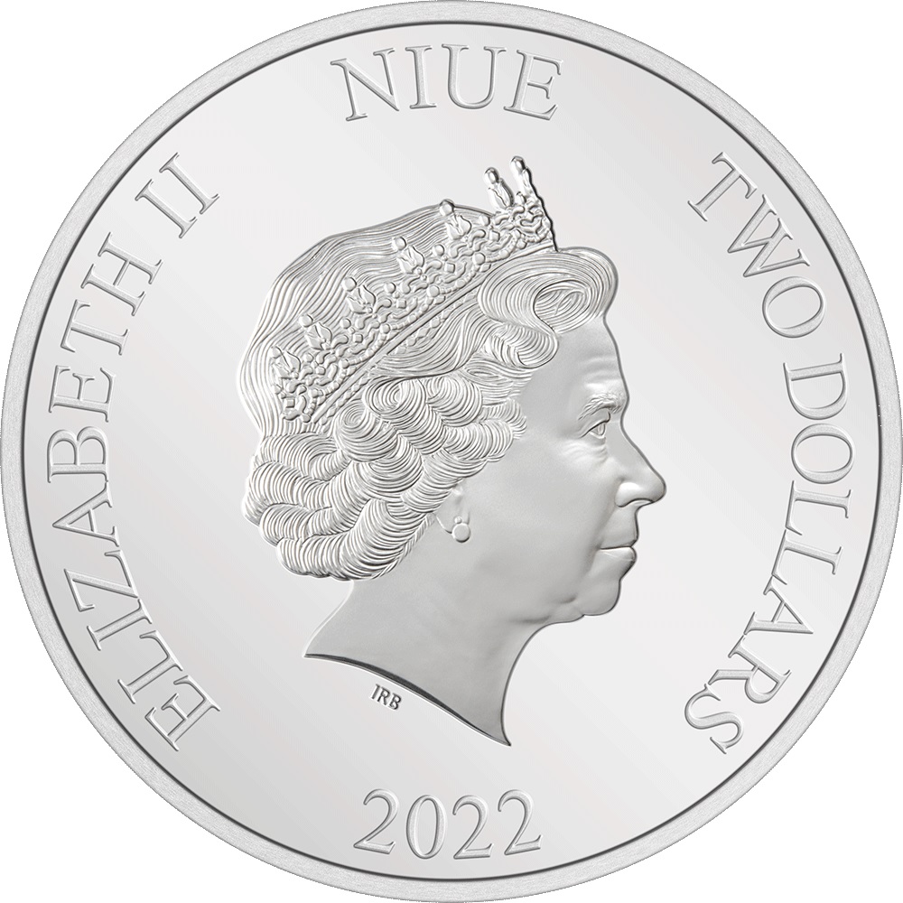 (W160.2.D.2022.30-01264) 2 Dollars Niue 2022 1 oz Proof silver - Marie Curie Obverse (zoom)