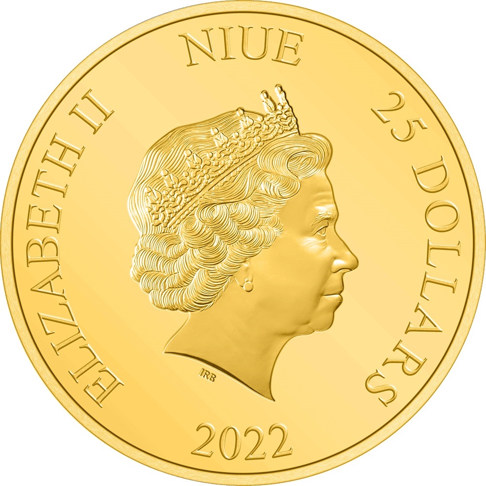 (W160.25.D.2022.30-01253) 25 Dollars Niue 2022 quarter oz Proof gold - The Flash Obverse (zoom)
