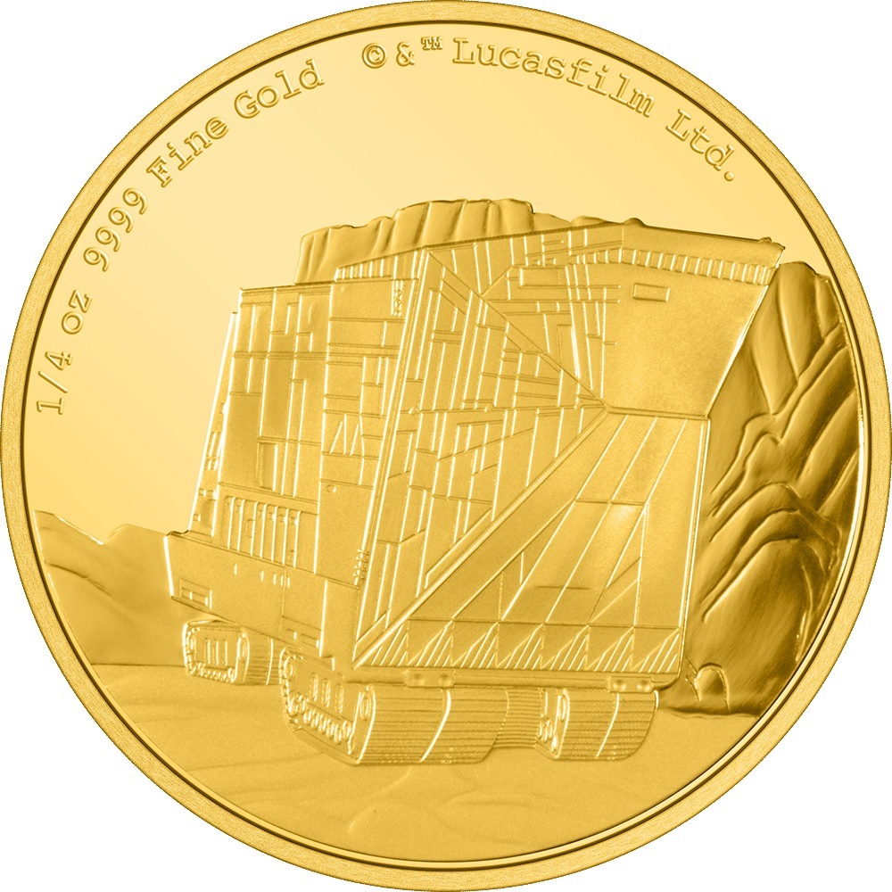 (W160.25.D.2022.30-01259) 25 Dollars Niue 2022 quarter oz Proof gold - Sandcrawler Reverse (zoom)