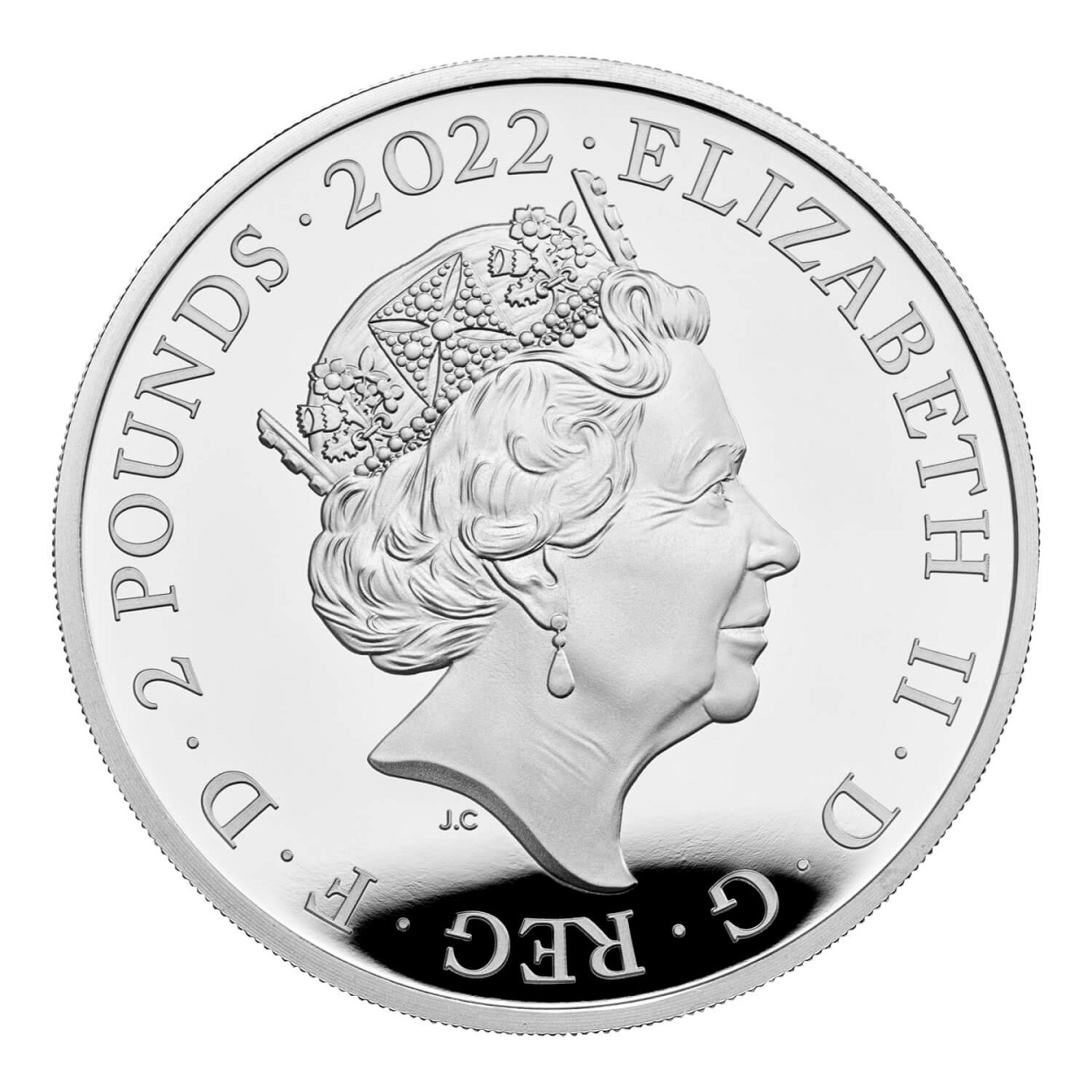 (W185.2.P.2022.UK22PRSP) 2 Pounds United Kingdom 2022 1 oz Proof silver - Peter Rabbit Obverse (zoom)