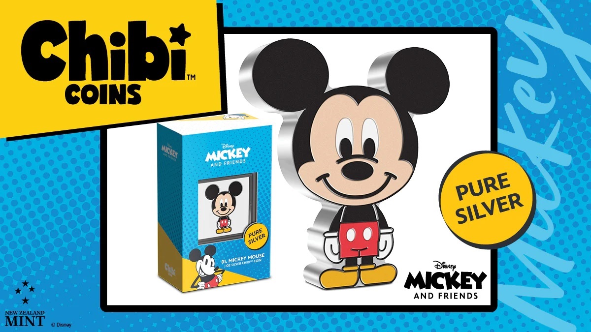 2 Dollars Niue 2021 1 ounce Proof Ag - Chibi Mickey Mouse (blog illustration) (zoom)