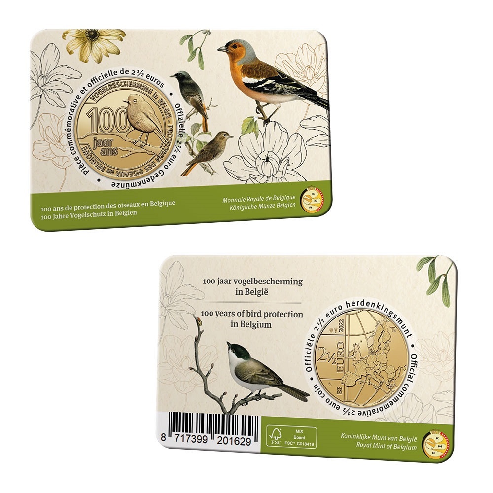 (EUR02.BU.2022.0114186) 2 € and a half Belgium 2022 BU - Bird protection - French legend (card) (zoom)